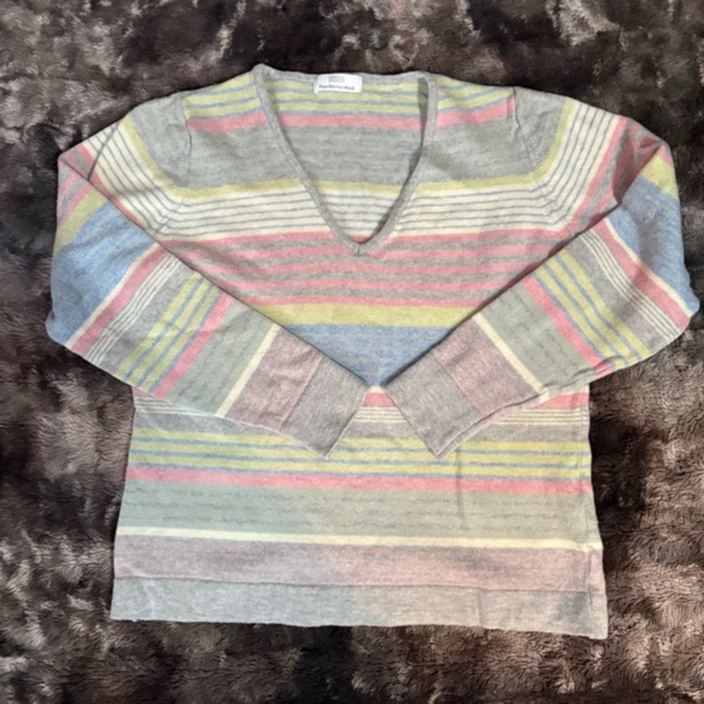 Marks & Spencer Merino Wool Sweater with Pastel Stripes